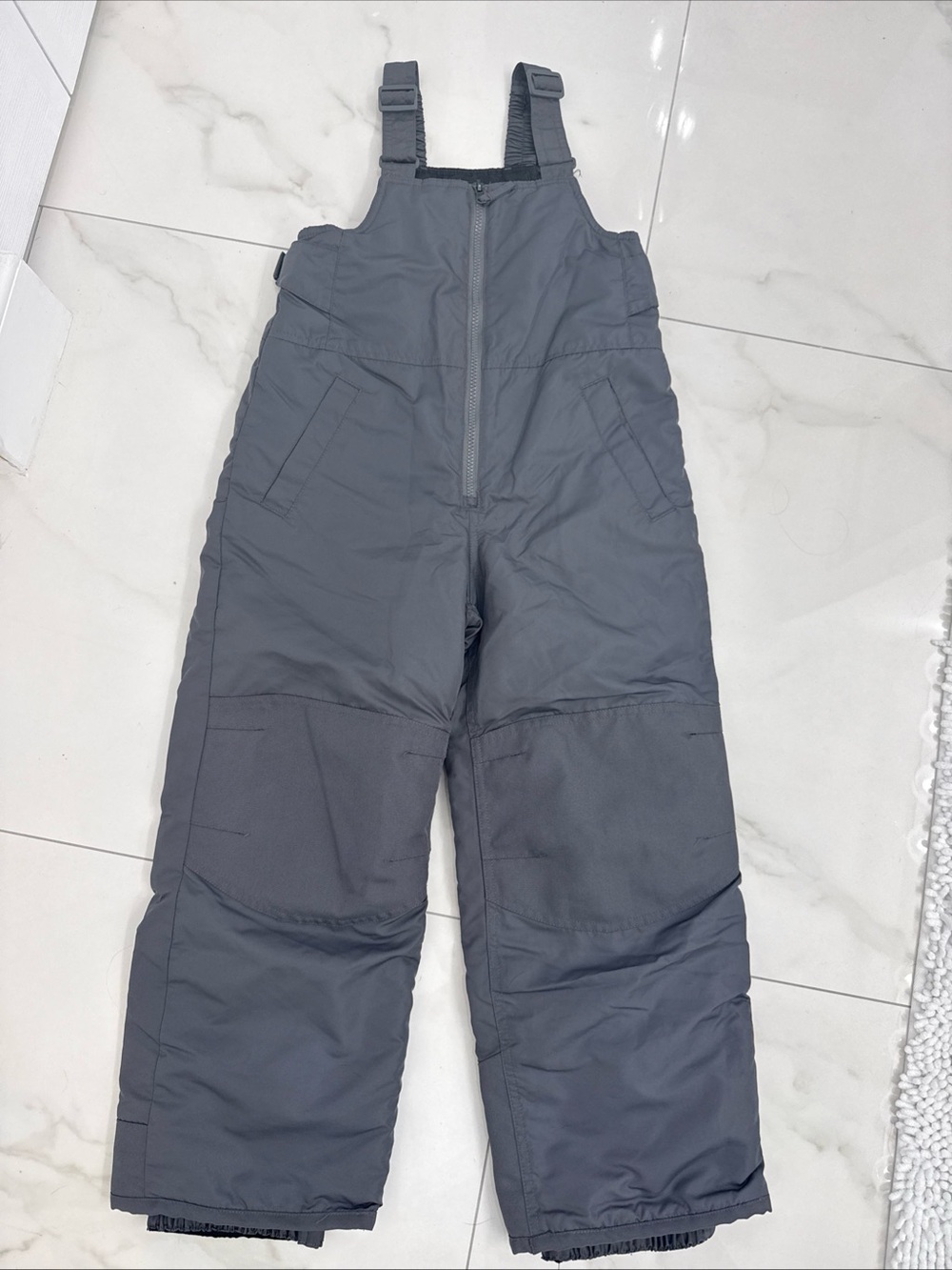 Ski Bibs Kids Cherokee Size 6-7 Gray Black Snow Coveralls Overalls